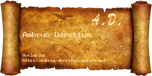 Ambrus Dorottya névjegykártya